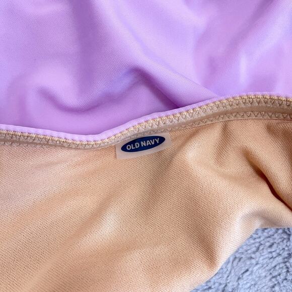 Old Navy One Shoulder Colorblock One Piece Swimsuit Pink Purple Womens Large - Picture 4 of 7